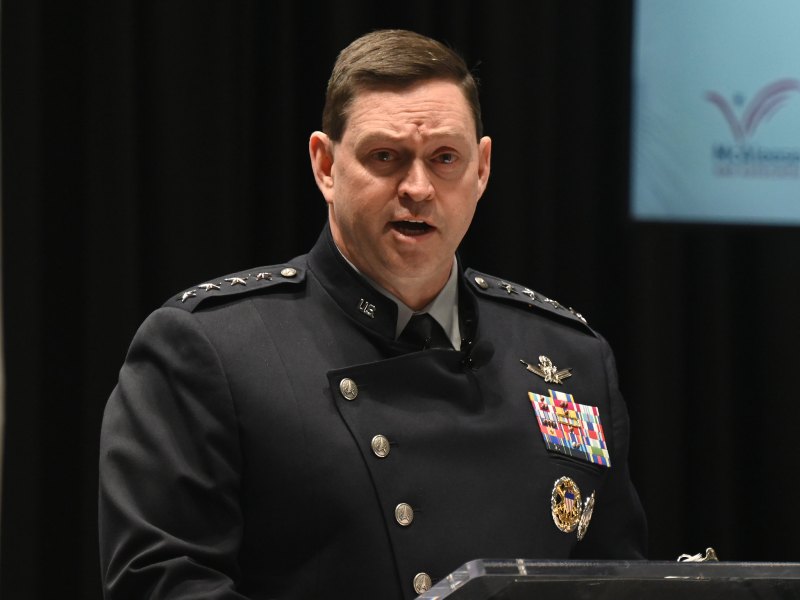 Chief of Space Operations Gen. B. Chance Saltzman speaks at the McAleese Defense Program Conference in Washington, D.C. March 15, 2023. Credit: U.S. Air Force photo by Andy Morataya