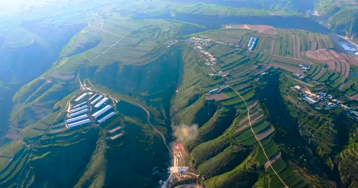 The Nebula-M1 test article during its VTVL test flight above Tongchuan, Shaanxi Province, on May 6, 2022.