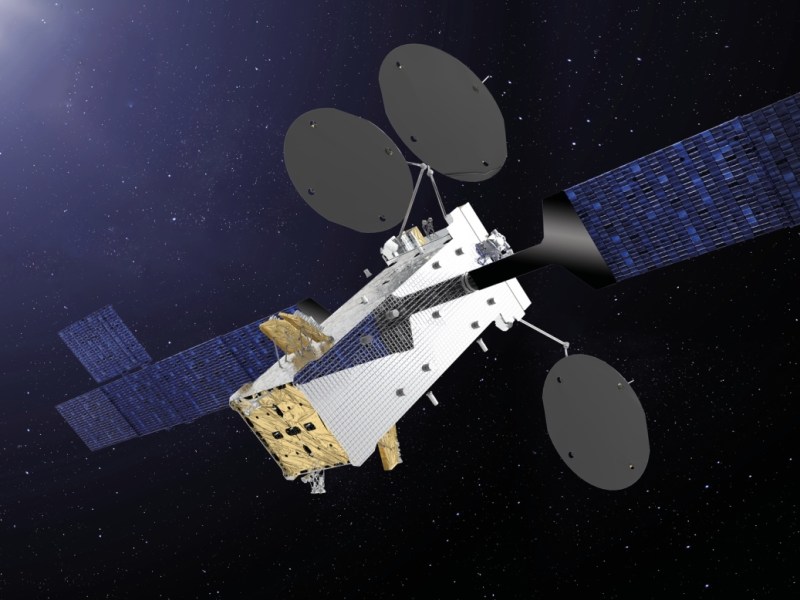 A rendering of the SATRIA satellite