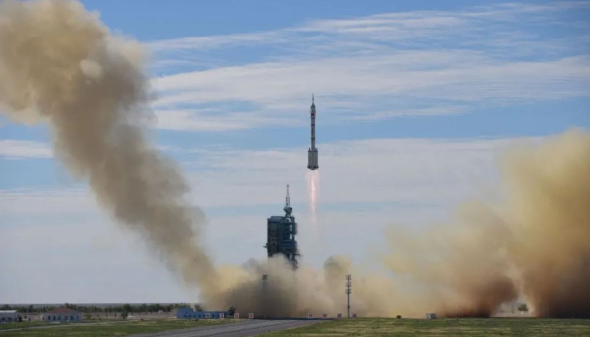 Liftoff of the Long March 2F carrying Shenzhou-12 at 9:22 p.m. Eastern, June 16, 2021.