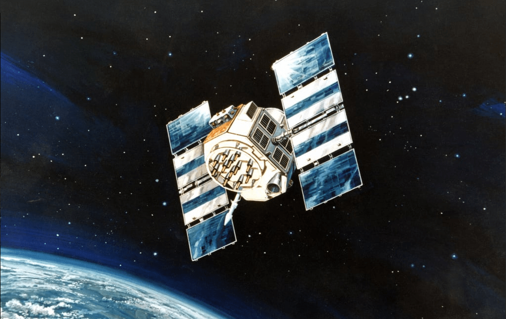 A 1983 illustration of a GPS satellite.